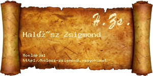 Halász Zsigmond névjegykártya